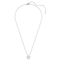 Ariana Grande x Swarovski pendant, Crystal pearl, Round cut, Flower, White, Rhodium plated by SWAROVSKI