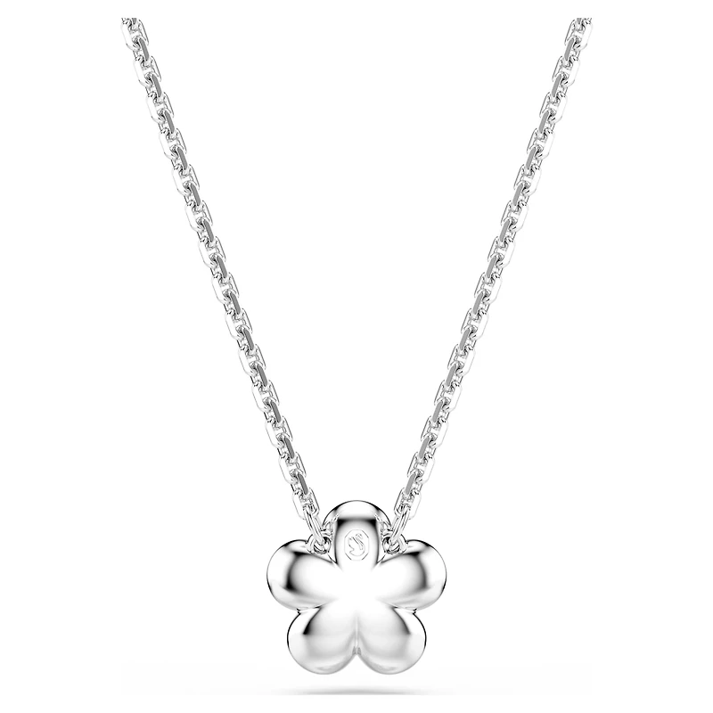 Ariana Grande x Swarovski pendant, Crystal pearl, Round cut, Flower, White, Rhodium plated by SWAROVSKI