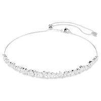 Mesmera choker, Marquise cut, White, Rhodium plated