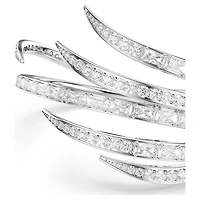 Vienna bangle, Mixed cuts, White, Rhodium plated