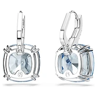 Millenia drop earrings, Cushion cut, Blue, Rhodium plated