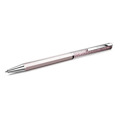 Crystalline ballpoint pen, Pink lacquered, Chrome plated