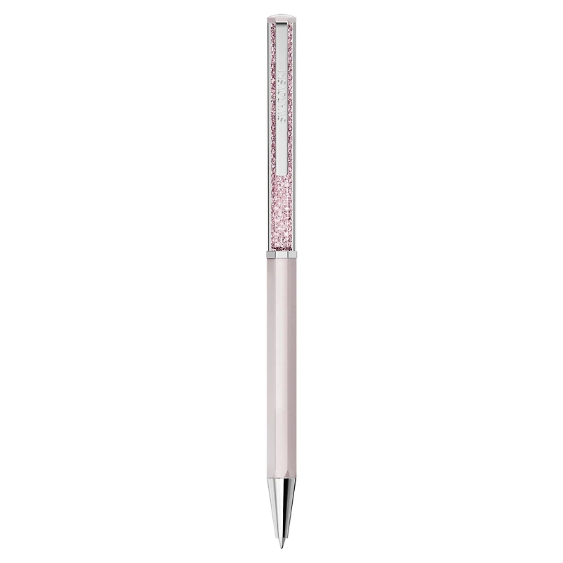 Crystalline ballpoint pen, Pink lacquered, chrome plated