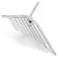 Vienna necklace, Mixed cuts, Swan, White, Rhodium plated