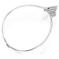 Vienna necklace, Mixed cuts, Swan, White, Rhodium plated