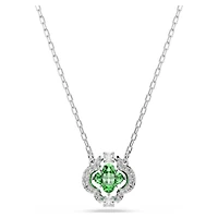 Una Angelic pendant, Mixed cuts, Green, Rhodium plated