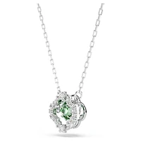 Una Angelic pendant, Mixed cuts, Green, Rhodium plated