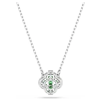 Una Angelic pendant, Mixed cuts, Green, Rhodium plated