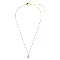 Chroma pendant, Pear cut, Blue, 18K gold finish