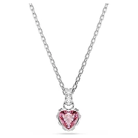 Chroma pendant, Mixed cuts, Pink, Rhodium plated