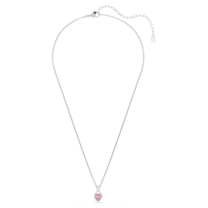 Chroma pendant, Mixed cuts, Pink, Rhodium plated