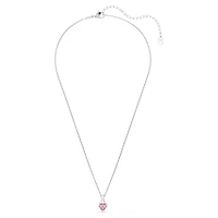 Chroma pendant, Mixed cuts, Pink, Rhodium plated