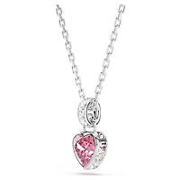Chroma pendant, Mixed cuts, Pink, Rhodium plated