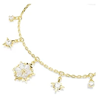 Magic bracelet, Mixed cuts, Snowflake, White, 18K gold finish