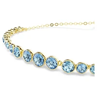 Imber bracelet, Round cut, Blue, 18K gold finish