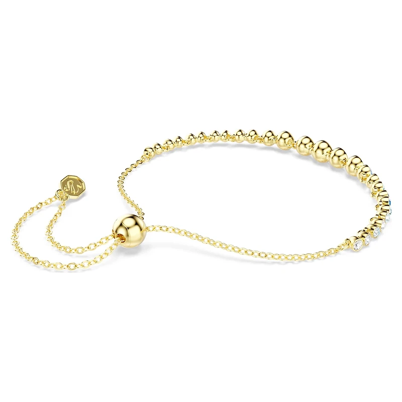 Imber bracelet, Round cut, Blue, 18K gold finish
