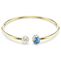 Chroma bangle, Mixed cuts, Multicoloured, 18K gold finish