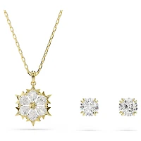 Magic set, Set (2), Mixed cuts, Snowflake, White, 18K gold finish