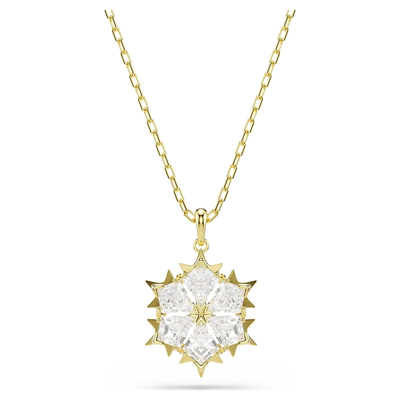 Magic set, Set (2), Mixed cuts, Snowflake, White, 18K gold finish