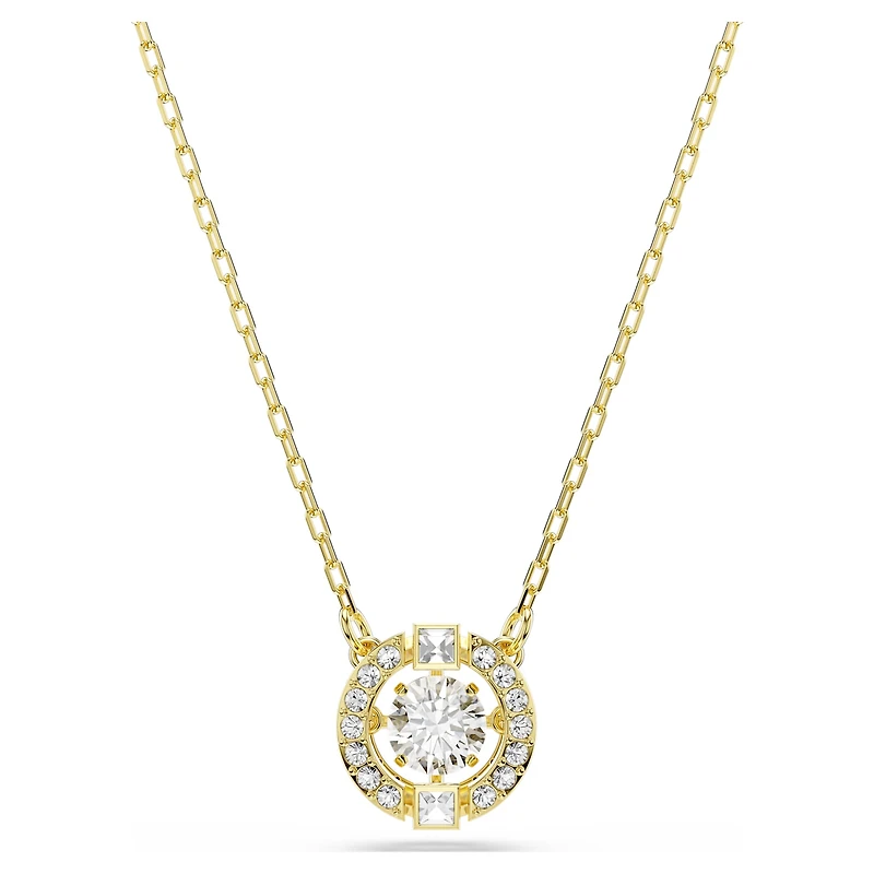 Una Angelic pendant, Mixed cuts, White, 18K gold finish