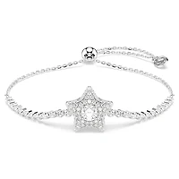 Sublima bracelet, Round cut, Star, White, Rhodium plated