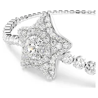 Sublima bracelet, Round cut, Star, White, Rhodium plated