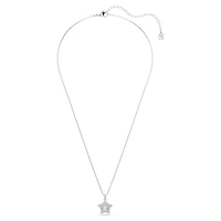 Sublima pendant, Round cut, Star, White, Rhodium plated