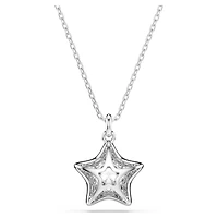Sublima pendant, Round cut, Star, White, Rhodium plated