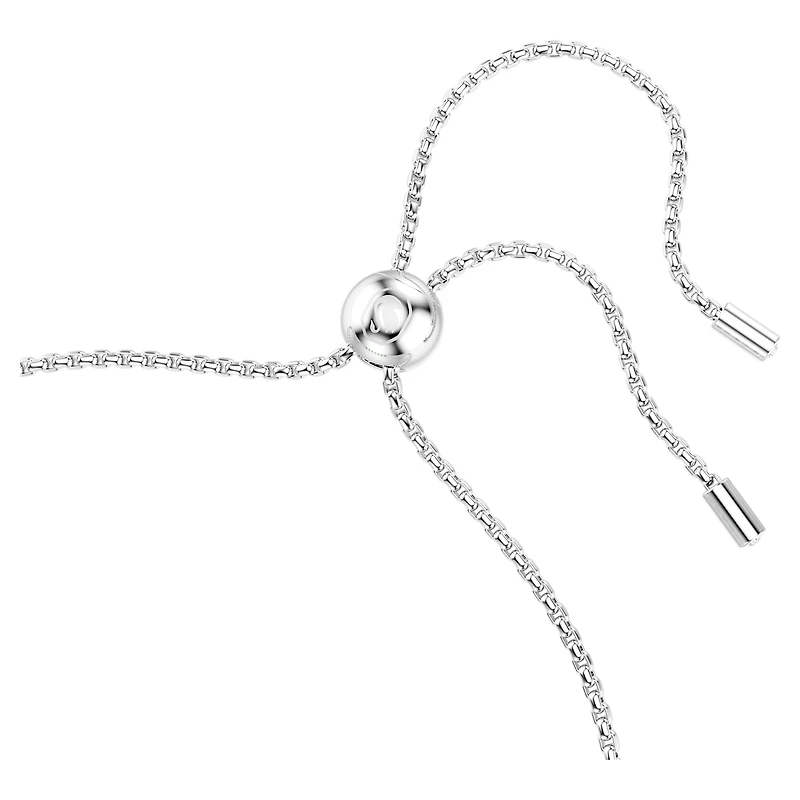 Matrix bracelet, Round cut, Green, Rhodium plated