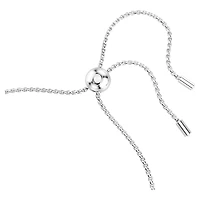 Matrix bracelet, Round cut, Green, Rhodium plated