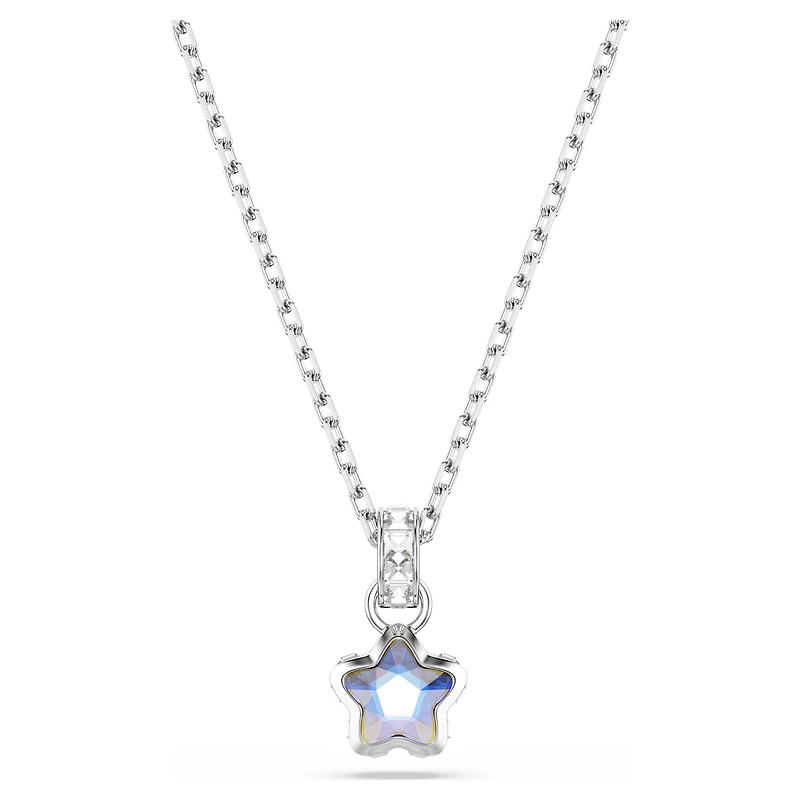 Chroma pendant, Mixed cuts, Star, White, Rhodium plated