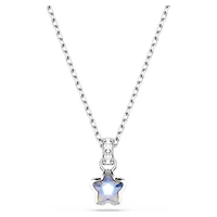 Chroma pendant, Mixed cuts, Star, White, Rhodium plated
