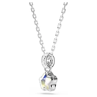 Chroma pendant, Mixed cuts, Star, White, Rhodium plated