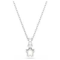 Chroma pendant, Mixed cuts, Star, White, Rhodium plated