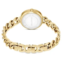 Cocktail round watch, Round cut, Metal bracelet, Gold tone, Gold-tone finish