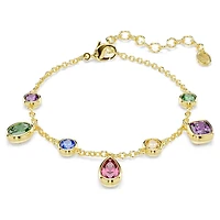 Imber bracelet, Mixed cuts, Multicoloured, 18K gold finish