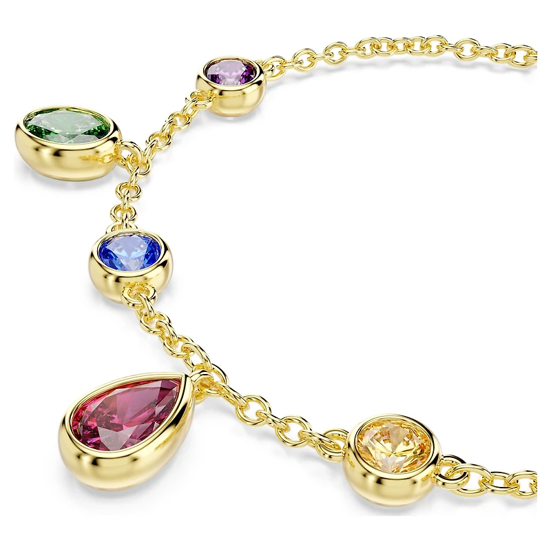 Imber bracelet, Mixed cuts, Multicoloured, 18K gold finish