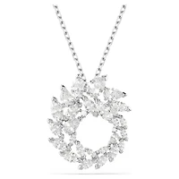 Mesmera pendant, Marquise cut, White, Rhodium plated