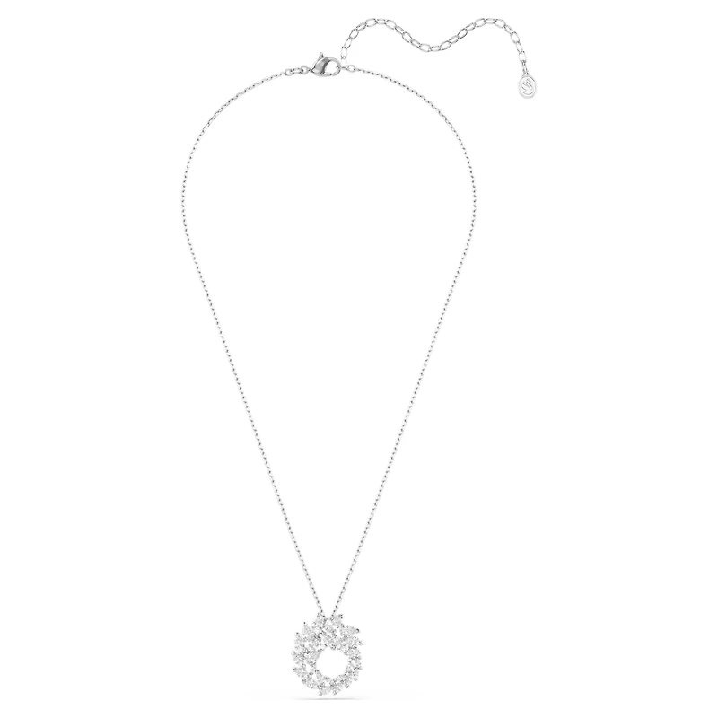 Mesmera pendant, Marquise cut, White, Rhodium plated