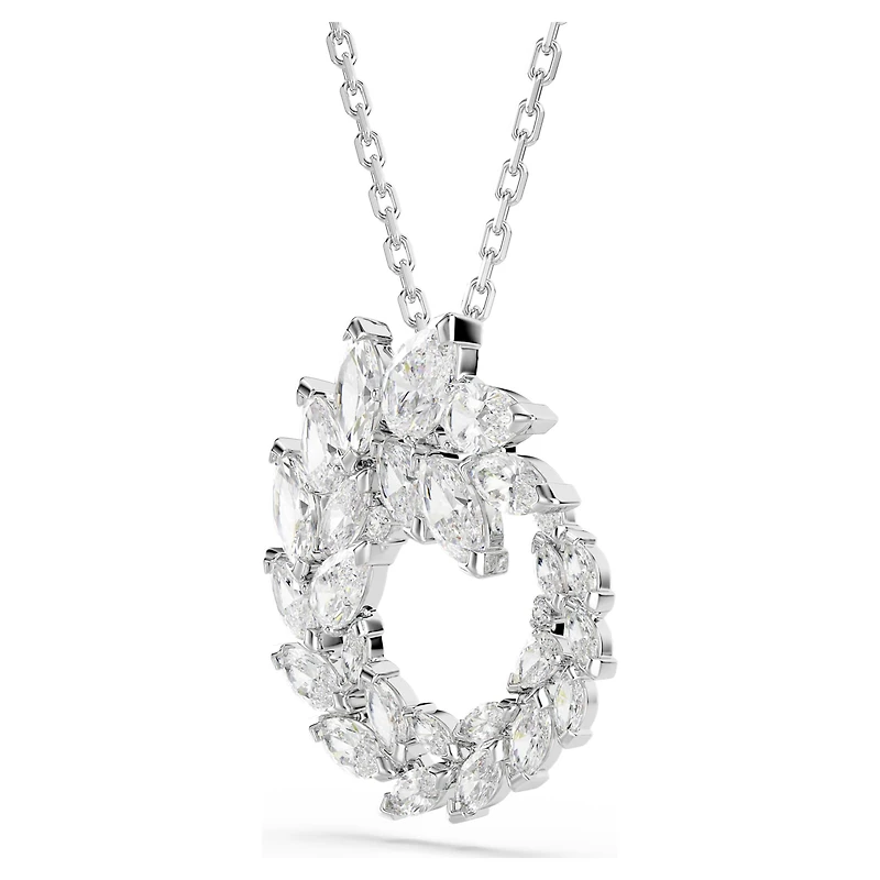 Mesmera pendant, Marquise cut, White, Rhodium plated