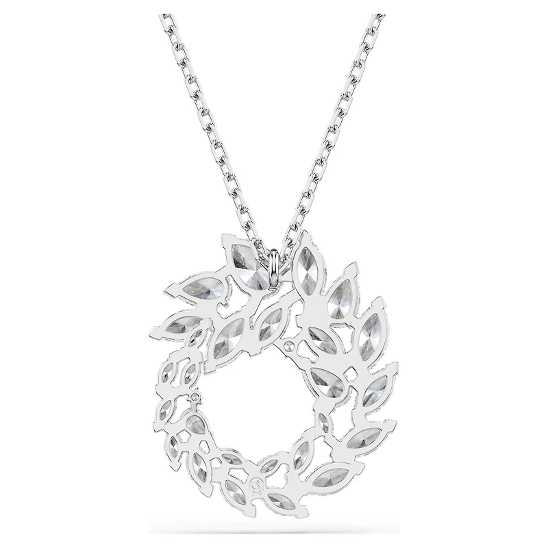 Mesmera pendant, Marquise cut, White, Rhodium plated
