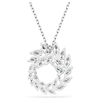 Mesmera pendant, Marquise cut, White, Rhodium plated