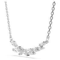 Mesmera necklace, Marquise cut, White, Rhodium plated