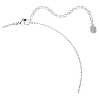 Mesmera necklace, Marquise cut, White, Rhodium plated