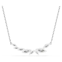 Mesmera necklace, Marquise cut, White, Rhodium plated