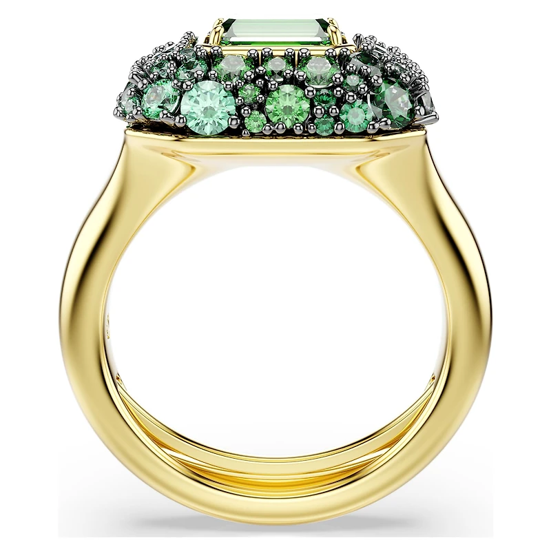 Sublima cocktail ring, Octagon cut, Green, 18K gold finish