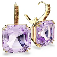 Millenia drop earrings, Square cut, Purple, 18K gold finish