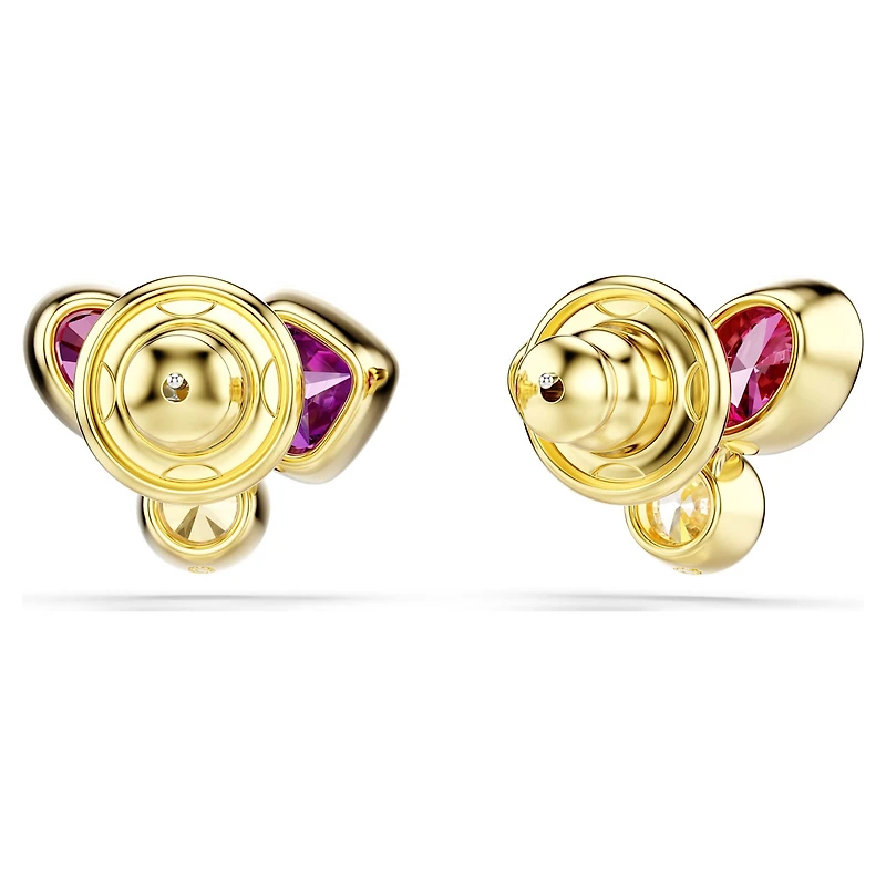 Imber stud earrings, Mixed cuts, Multicoloured, 18K gold finish