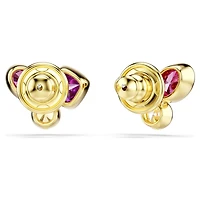 Imber stud earrings, Mixed cuts, Multicoloured, 18K gold finish