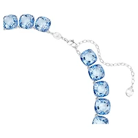 Millenia necklace, Cushion cut, Blue, Rhodium plated